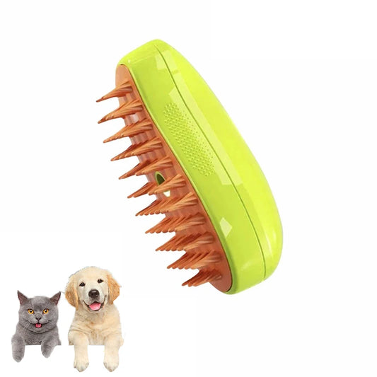 3-in-1 Electric Pet Grooming Tool: Steamy Brush with Sprayer for Shedding and Massage for Cats and Dogs