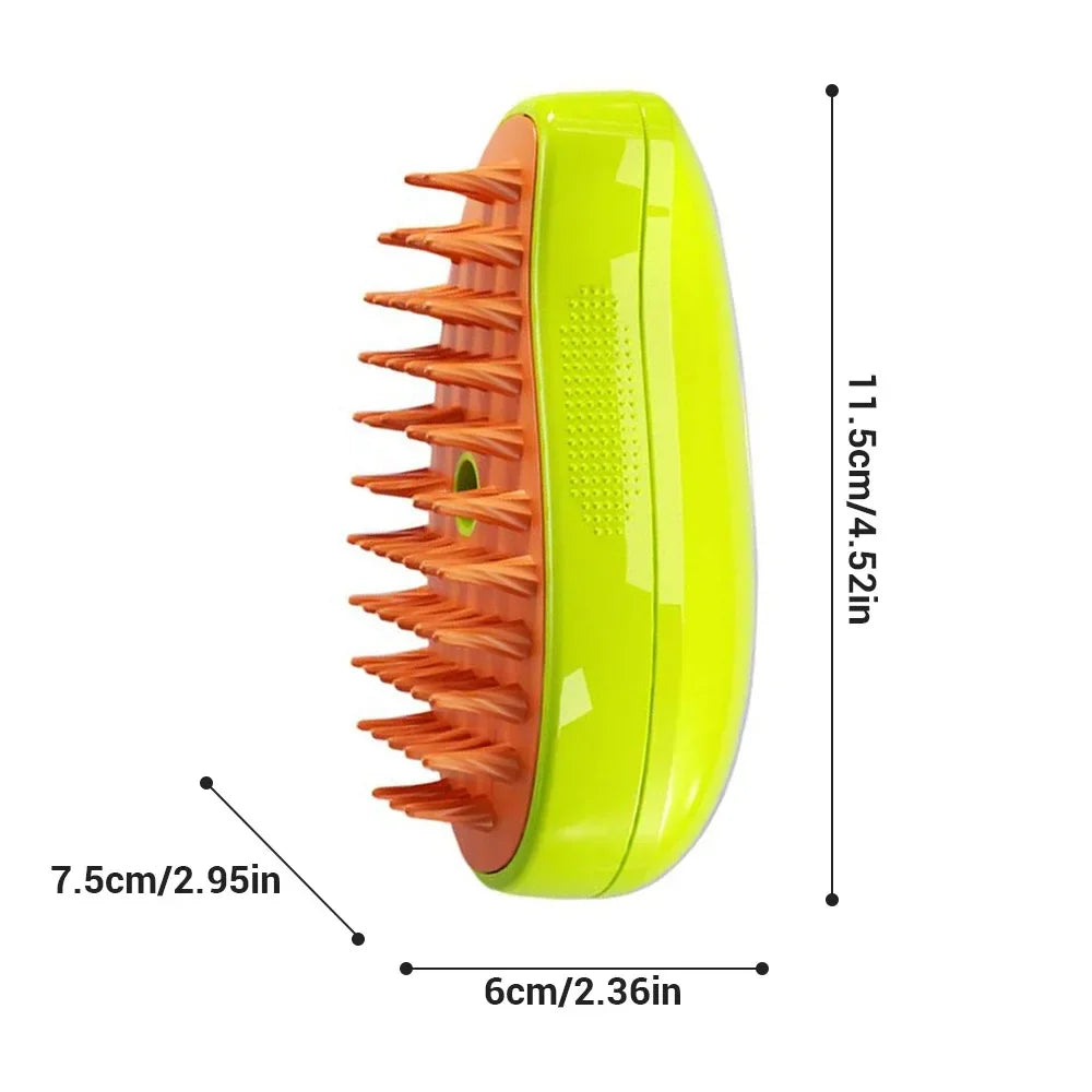 3-in-1 Electric Pet Grooming Tool: Steamy Brush with Sprayer for Shedding and Massage for Cats and Dogs