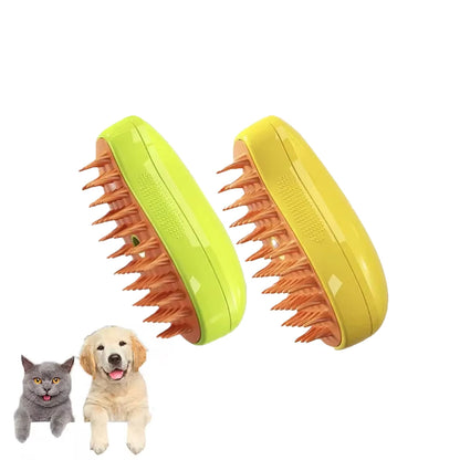 3-in-1 Electric Pet Grooming Tool: Steamy Brush with Sprayer for Shedding and Massage for Cats and Dogs