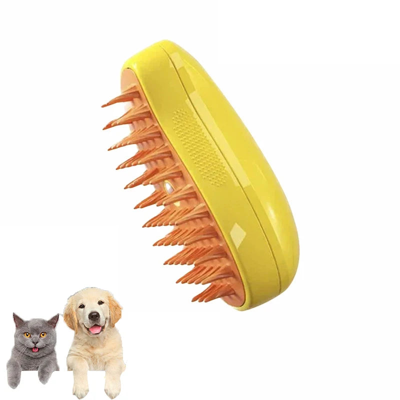 3-in-1 Electric Pet Grooming Tool: Steamy Brush with Sprayer for Shedding and Massage for Cats and Dogs